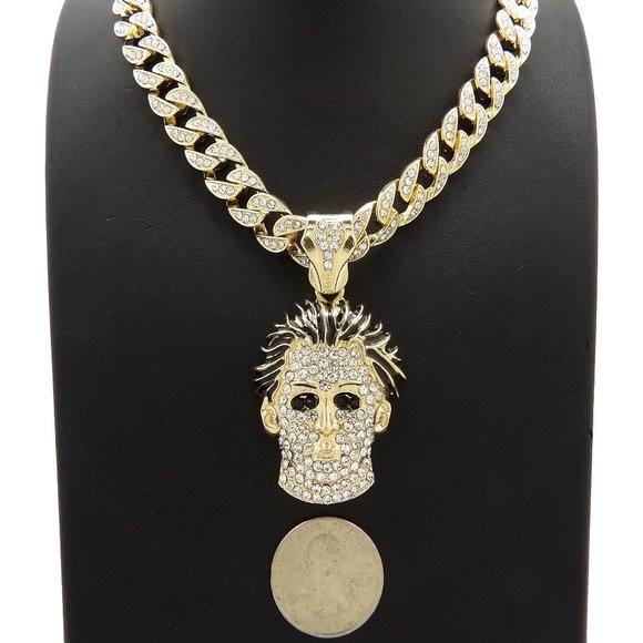 Iced out Michael Myers Pendant & Necklace Chain - Picture 1 of 10